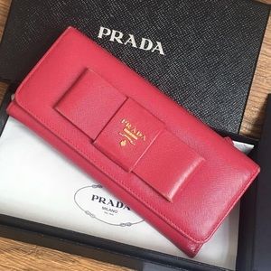 Prada ribbon long pinky elegant classy wallet